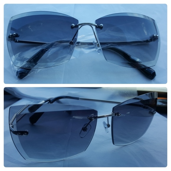 ⚘Gray/Purple Diamond Square Rimless sunglasses - Picture 8 of 8